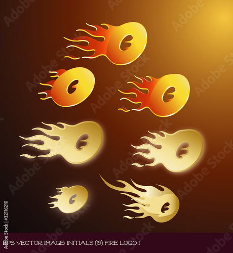 eps Vector image:initials（O）fire logo I