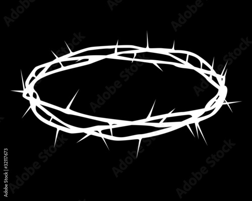 white silhouette of a crown of thorns