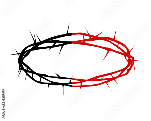 black and red silhouette of a crown of thorns