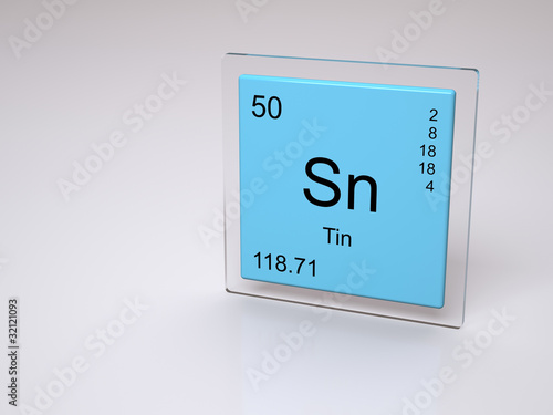 Tin - symbol Sn - chemical element of the periodic table