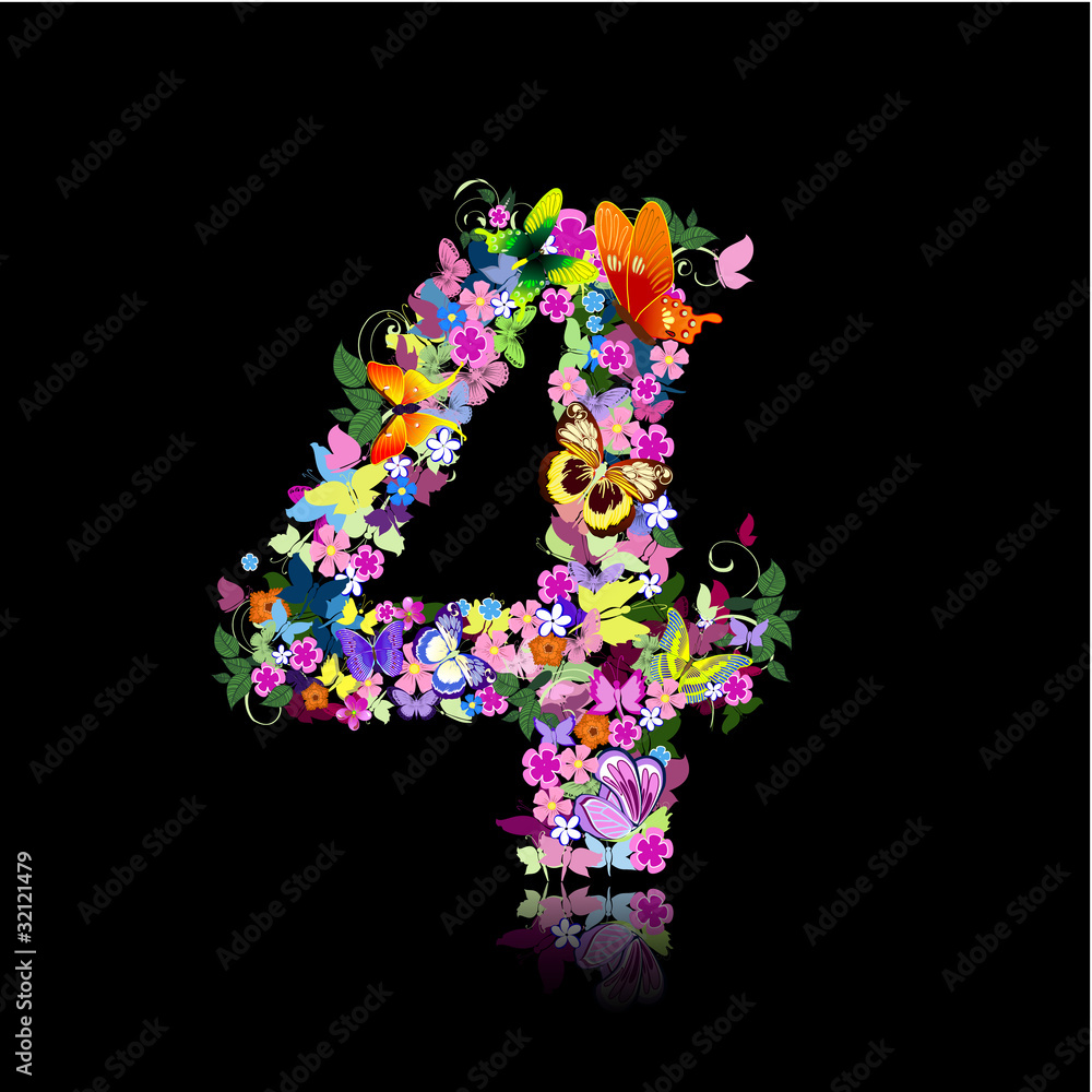 letter of flowers and butterflies figures letter of flowers and butterflies figures