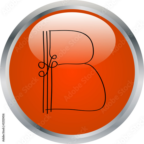 letter in button - vector