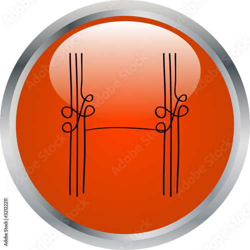 letter in button - vector