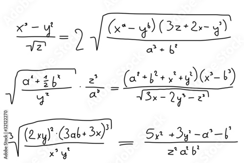 Algebra doodle illustration