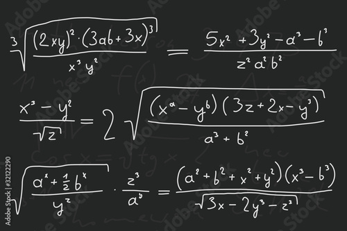 Mathematic blackboard doodle illustration