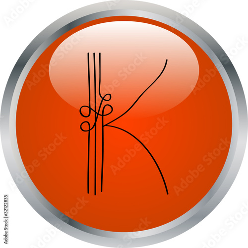 letter in button - vector