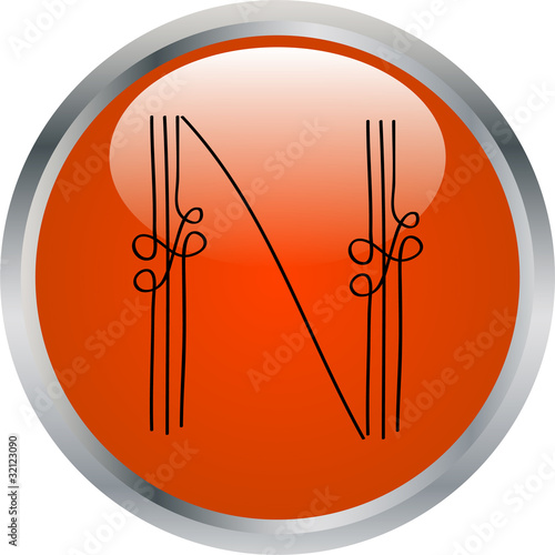 letter in button - vector