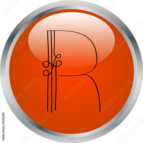 letter in button - vector