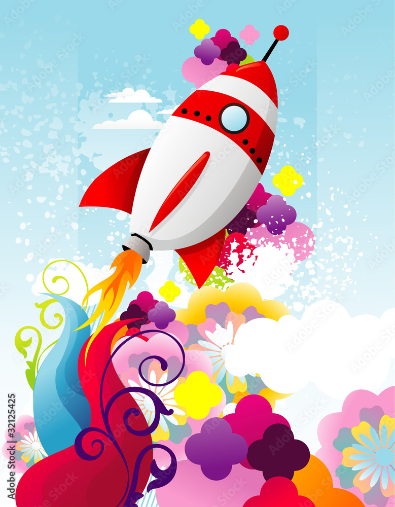 lanzamiento de la nave espacial en vector