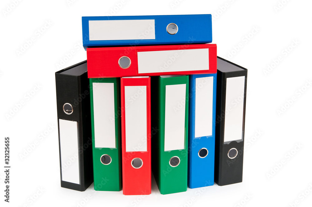 Office folders isolated on the white background Office folders isolated on the white background