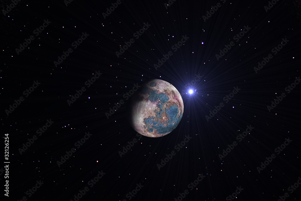 beautiful colour moon on a night sky background