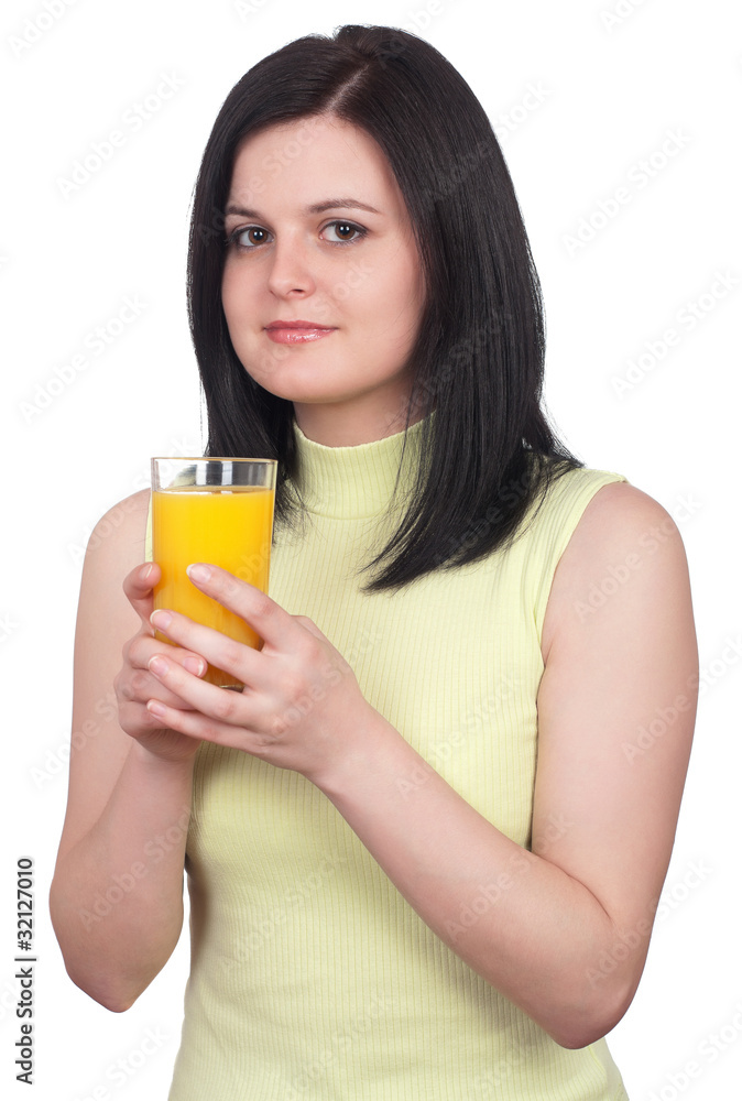 Woman with a glass of oranges juice Woman with a glass of oranges juice