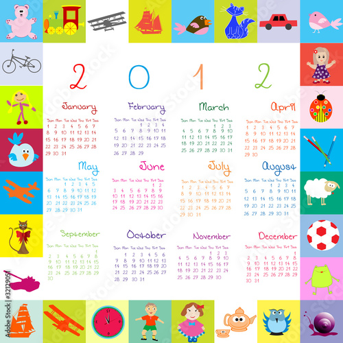 2012 Calendar with toys