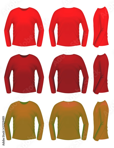 Men t-shirt templates with long sleeves