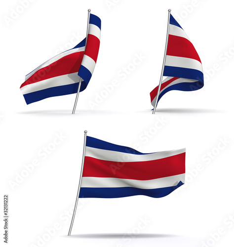 Bandera de Costa Rica. Tres posiciones