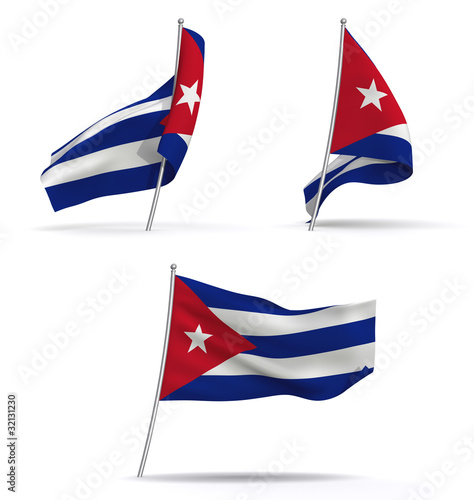 Canvas Print Bandera de Cuba. Tres posiciones