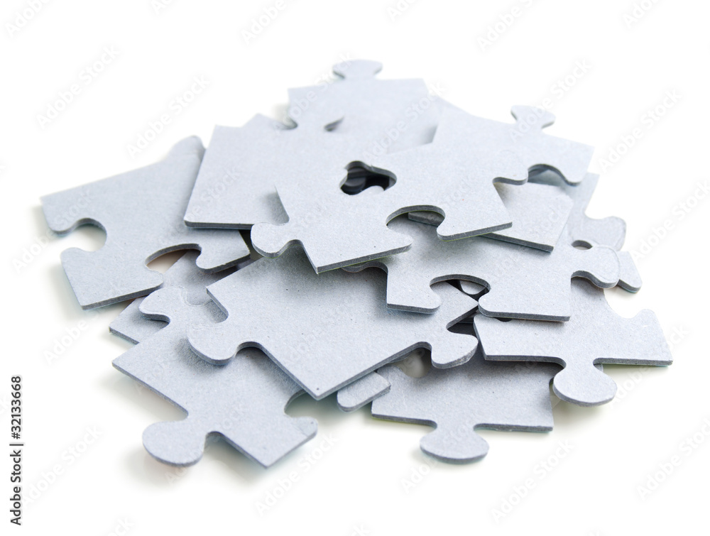 puzzle or jigsaw on whote puzzle or jigsaw on whote