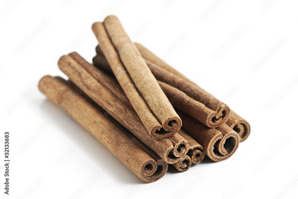 Cinnamon sticks studio isolated on white background Cinnamon sticks studio isolated on white background