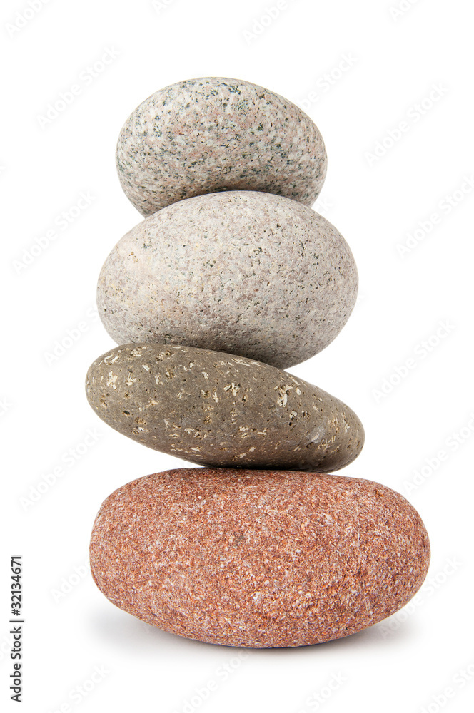 Stack of pebbles isolated on the white Stack of pebbles isolated on the white