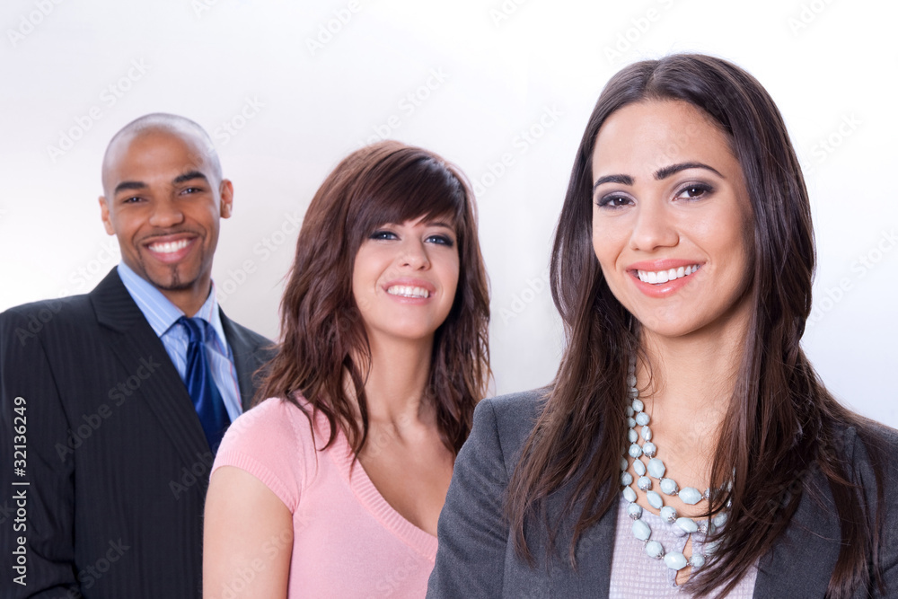 Happy multiracial business team Happy multiracial business team