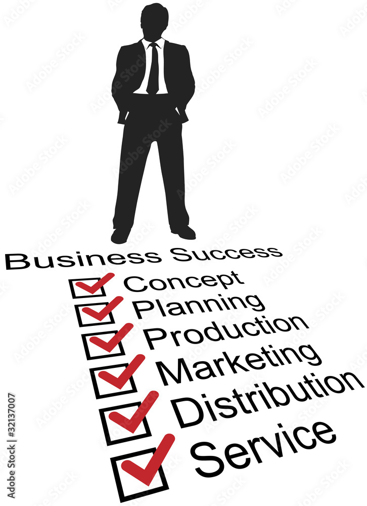 Business startup success product checklist silhouette Business startup success product checklist silhouette