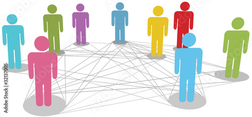Connect people business social network line connections