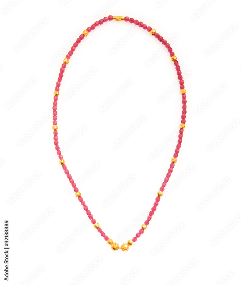 Elegant necklace isolated on the white background Elegant necklace isolated on the white background