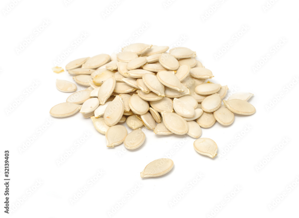 Pumpkin Seeds Isolated on White Background