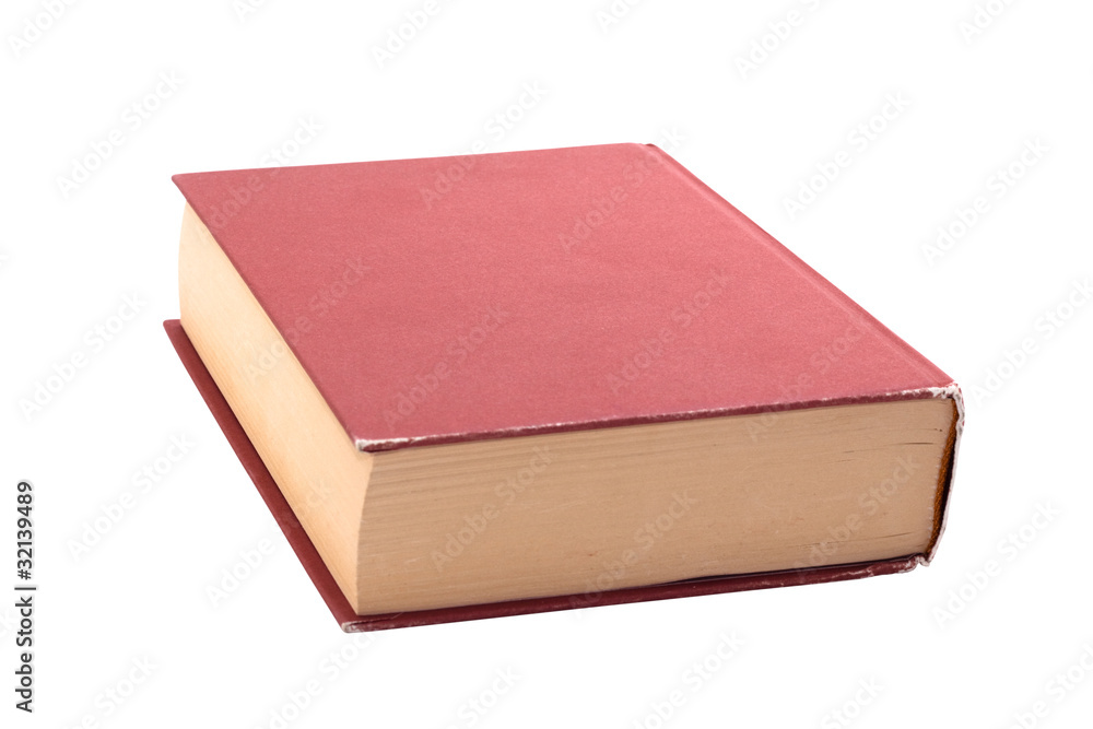 Thick red book. Isolated with clipping path. Thick red book. Isolated with clipping path.