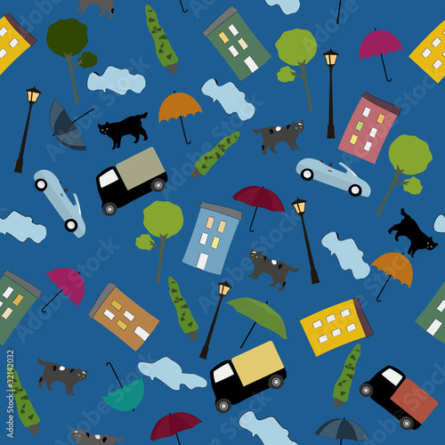Children seamless pattern - night