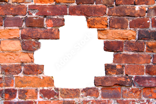 hole in the old brick wall