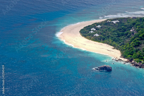 plage des Seychelles vue d'avion