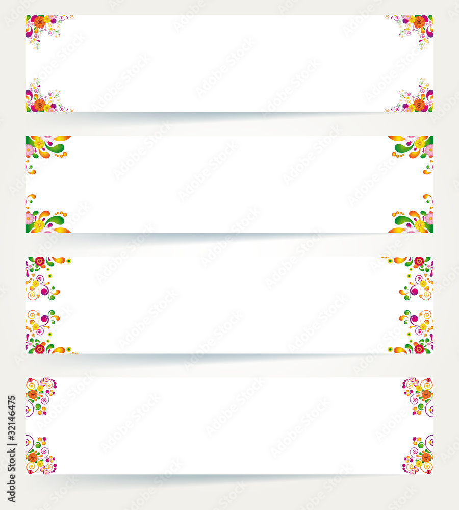 Fototapeta premium Floral design banners.