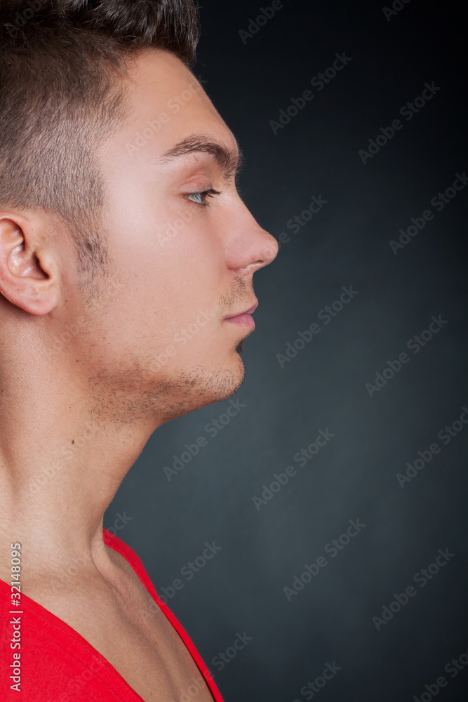 Obraz premium handsome man on dark background