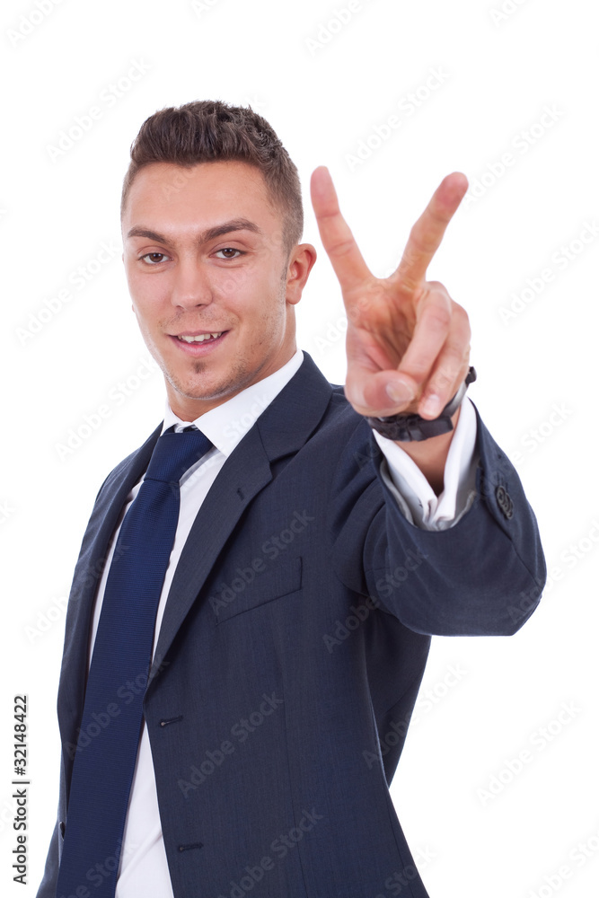 Very happy successful gesturing businessman Very happy successful gesturing businessman