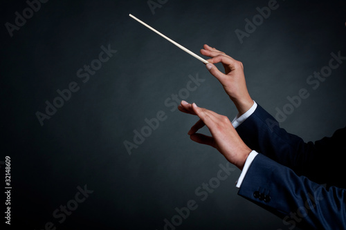 Canvas Print male orchestra conductor