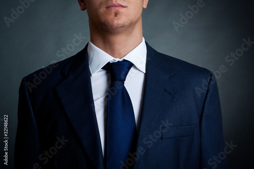 Closeup shot of business suit on a man