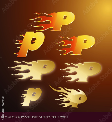 eps Vector image:initials（p）fire logo I