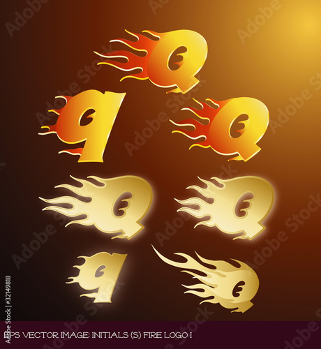 eps Vector image:initials（Q）fire logo I