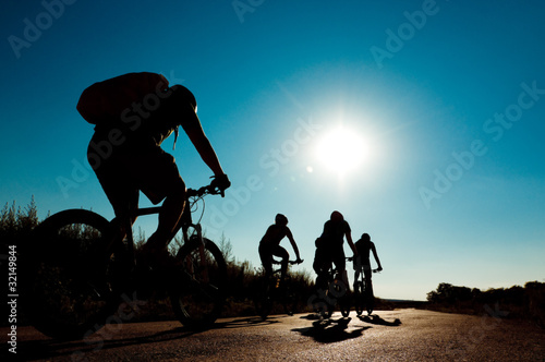 cyclists in motion