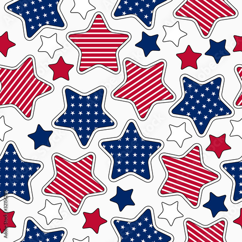 American stars and stripes seamless pattern