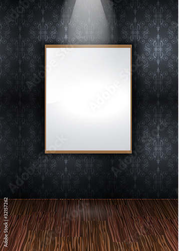 Elegant Showroom wall with wood parquet