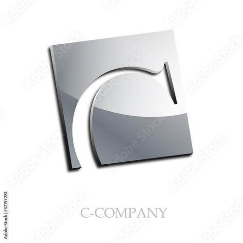 Logo initial letter C 3d # Vector