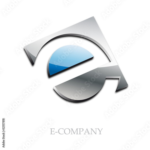 Logo initial letter E 3d # Vector