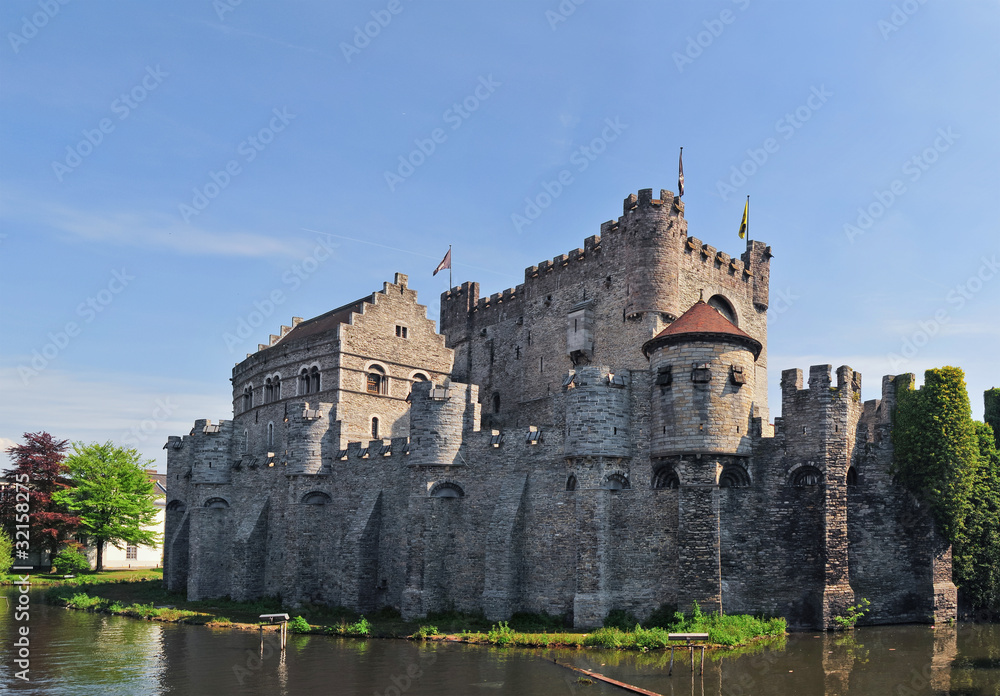 Medieval Gravensteen Castle In Gent