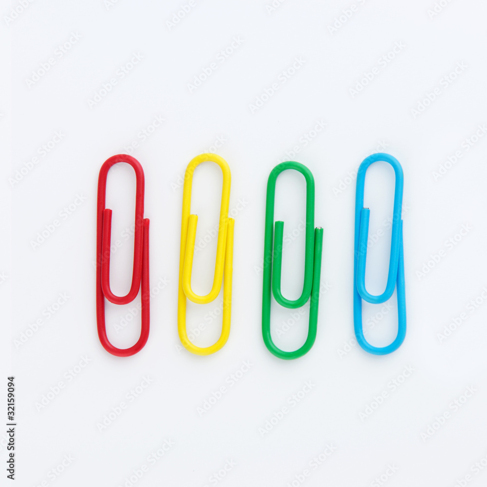 Set of Colorful paperclip on white backgrond Set of Colorful paperclip on white backgrond