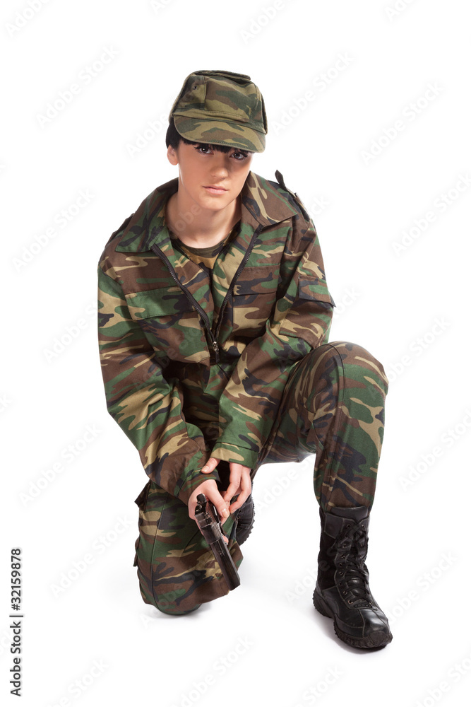 army girl holding gun army girl holding gun