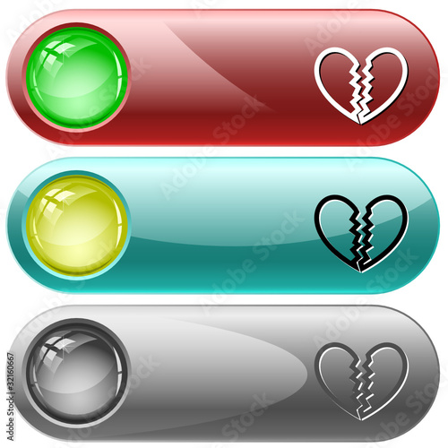 Unrequited love. Vector internet buttons.