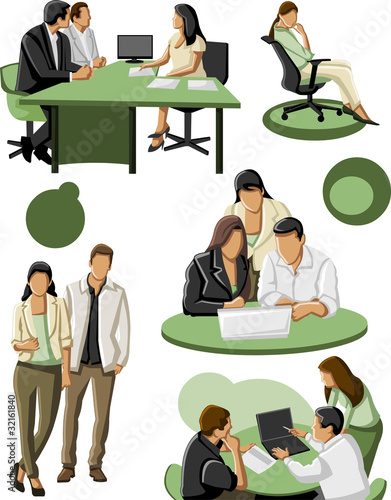 Group of business and office people.
