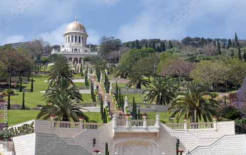 bahai garden in haifa israel photo